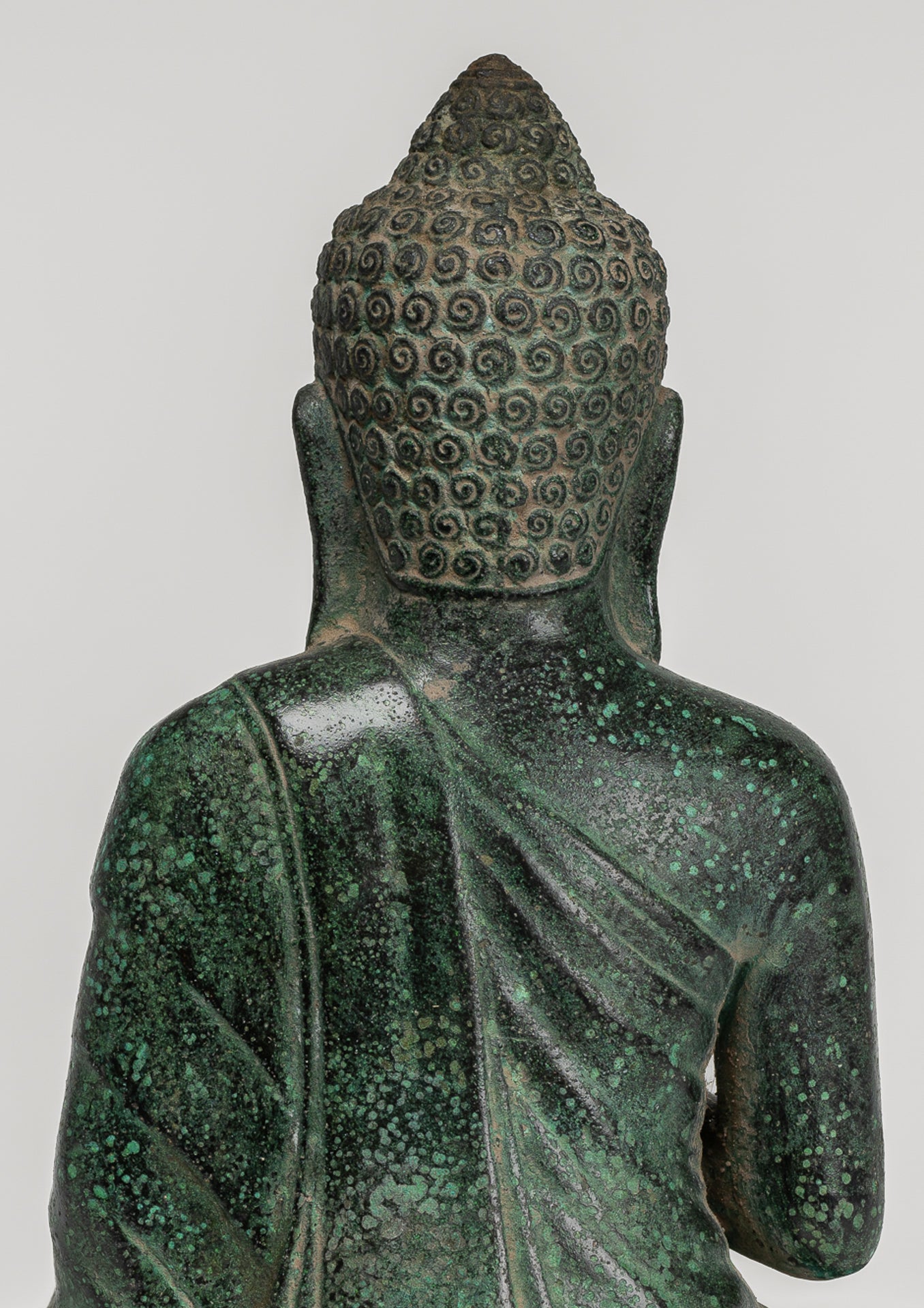 Buddha Statue - Buddha - Antique Khmer Style Seated Bronze Teaching Buddha Statue - 20cm/8"