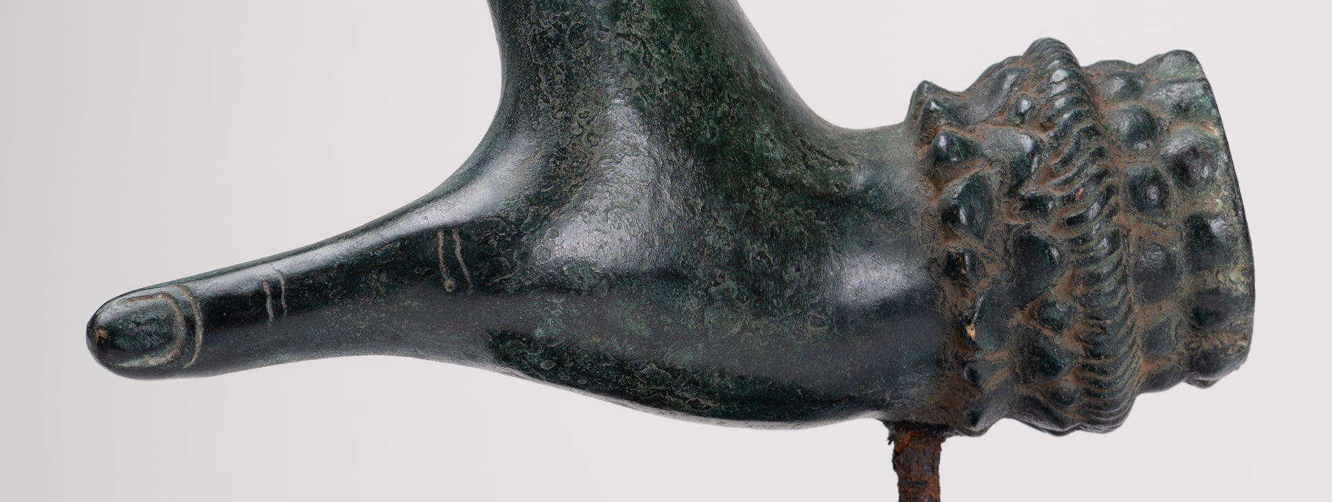 Antique Thai Style Southeast Asia Mounted Bronze Protection Thai Hand - 27cm/11"