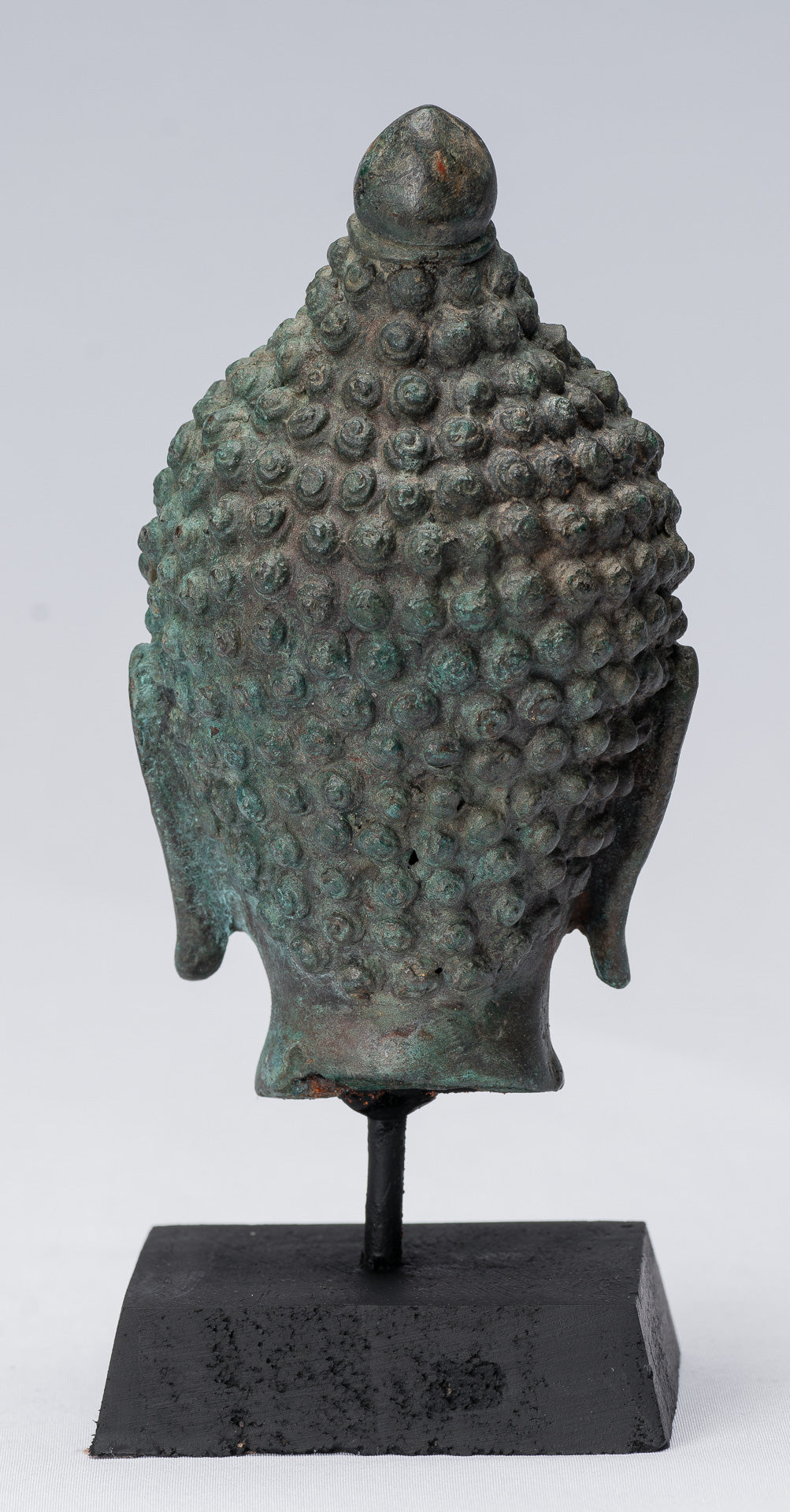 Buddha-Kopf – Antiker Thai-Stil, Chiang Saen-Bronze-Buddha-Kopf – 18 cm.