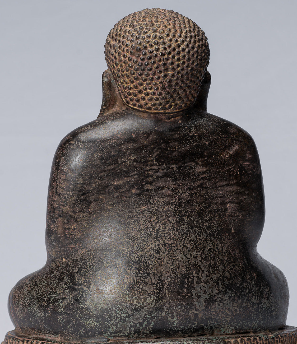 Statue di Buddha - Antique Thai Thai Bronze Felice, grassa, ridendo Buddha Budai Statua - 31 cm/12 "