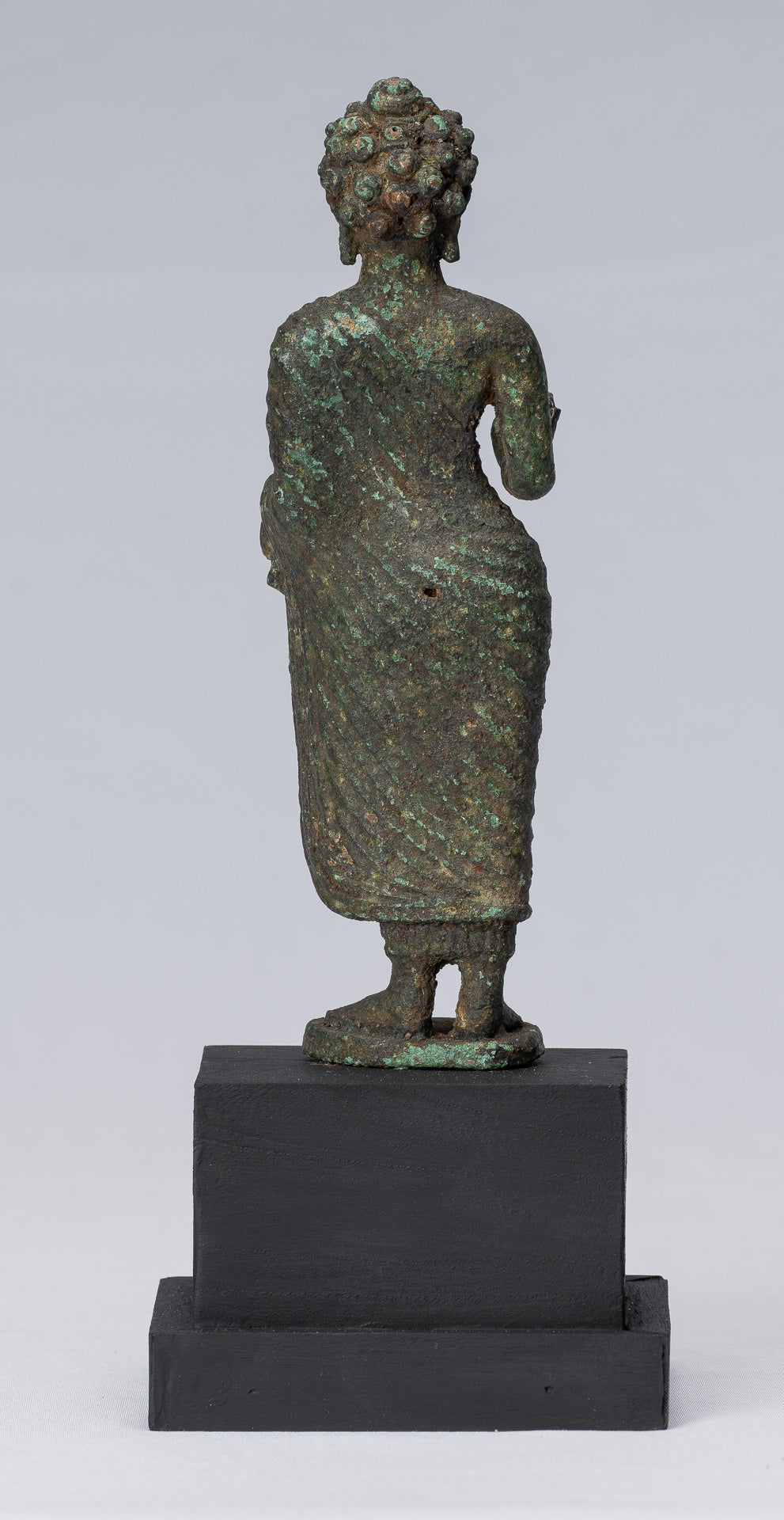 Buddha Statue - Antique Indonesian Style Standing Bronze Javanese Teaching Buddha - 25cm/10"