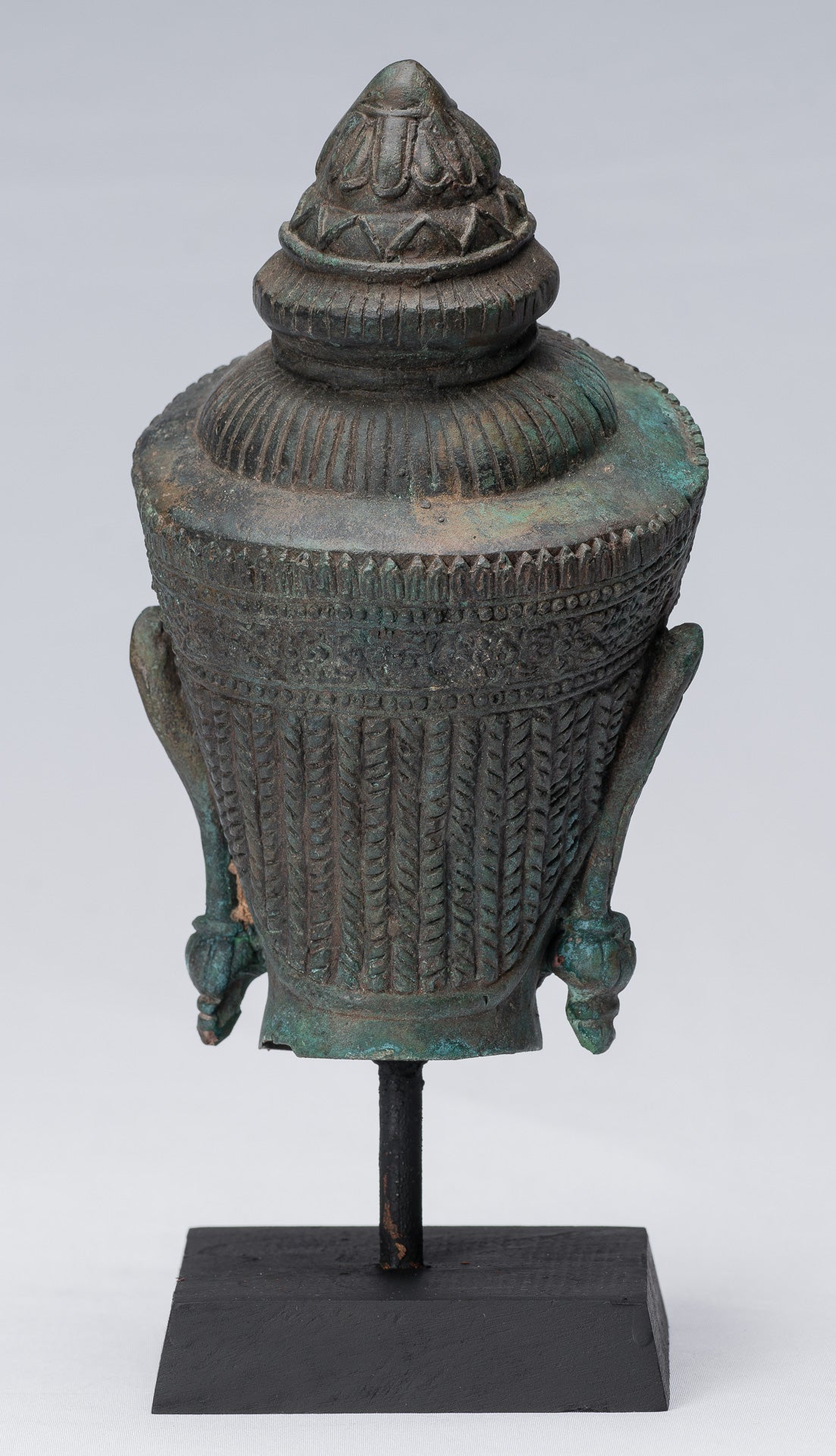 Cabeza de Buda - Cabez de Budas de Bronce Montada de Estilo Thai Lopburi antiguo - 25 cm/10 "