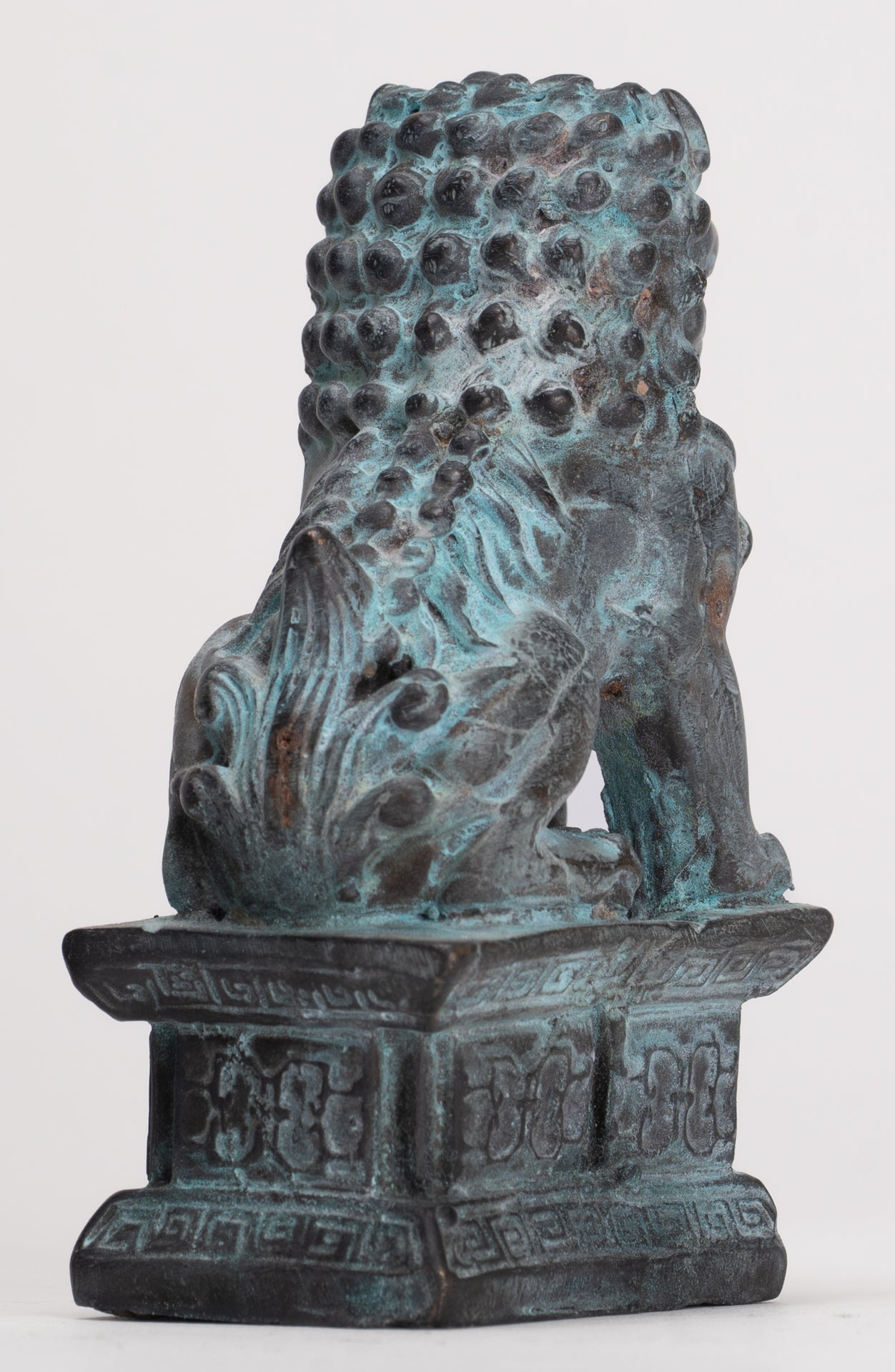 Antique Chinese Style Temple Guardian Lions Shishi Lions Foo Dogs Imperial Lions (Pair) - 10.5cm/4"