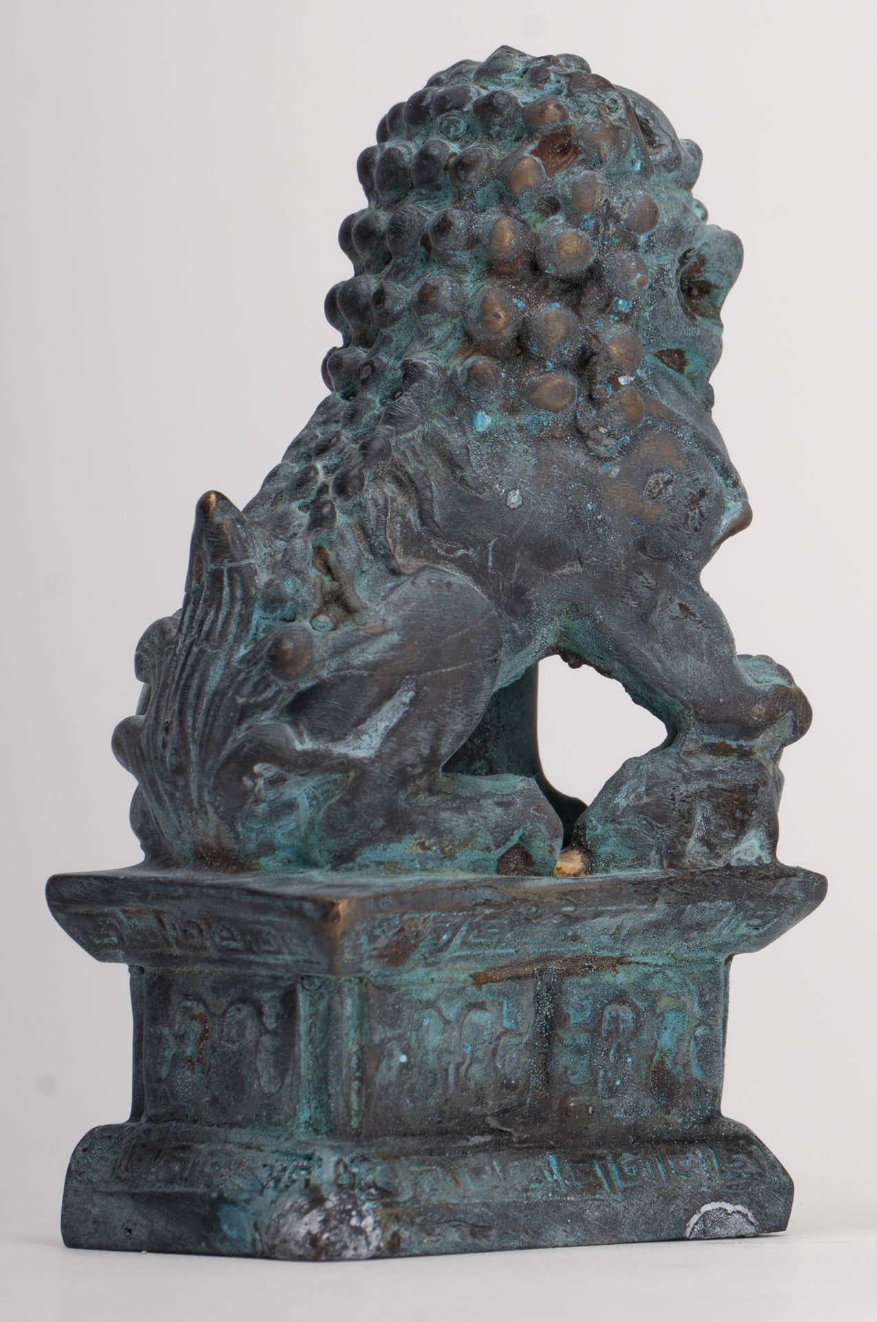 Antique Chinese Style Temple Guardian Lions Shishi Lions Foo Dogs Imperial Lions (Pair) - 10.5cm/4"