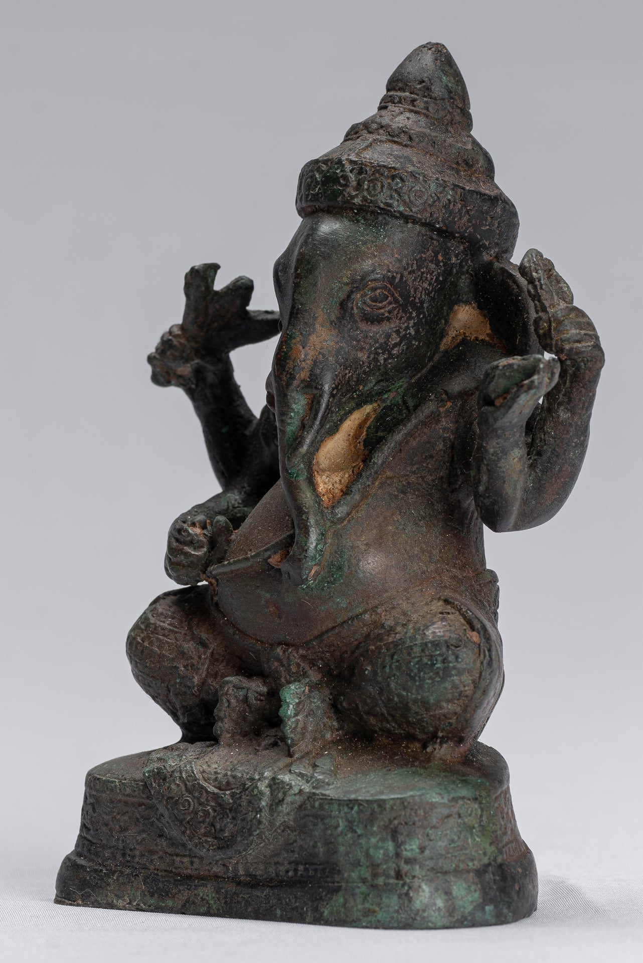 Statue Ganesha - Statua Ganesh in stile antico Khmer in stile Khmer - 14 cm/6 "
