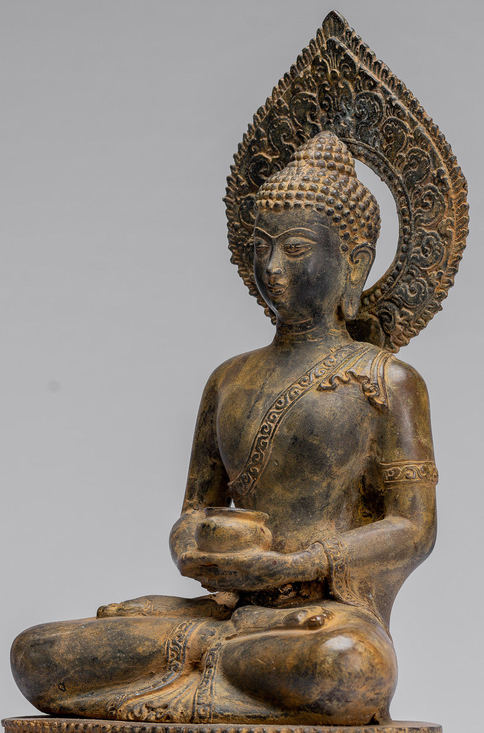 Buddha Statue-Antike Indonesische Stil Bronze Javanisch Amitabha Buddha Statue-32cm/13 "