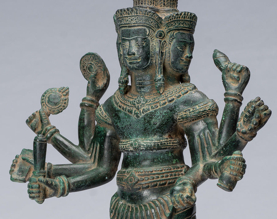 Brahma Statue - Antique Khmer -Stil Koh Ker Stand Bronze Brahma - Hindu -Gott -Schöpfung - 53 cm/21 "