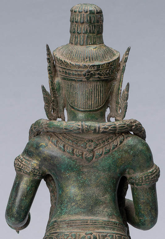 Statue de Gardien - Bronze Khmer Antique Style Koh Ker Gardien du Temple Yaksha - 55 cm / 22"