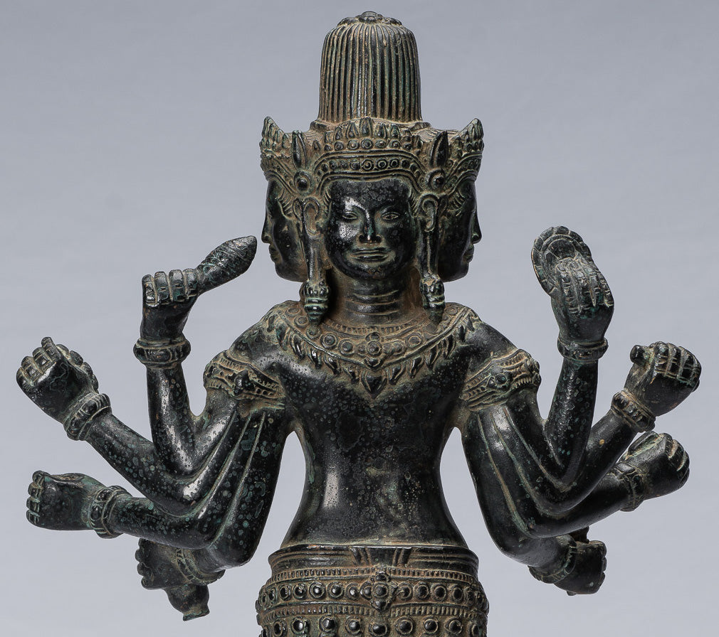 Antique Khmer Style Bronze Koh Ker Standing Lokeshvara Statue-53cm/21 "