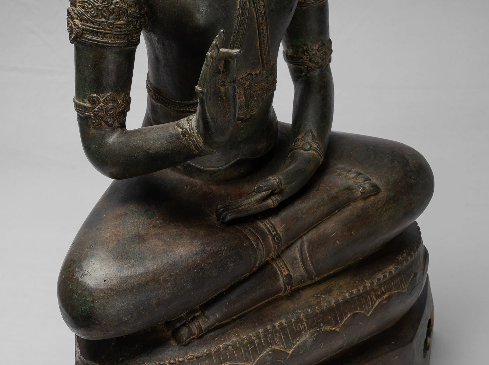 Statue Buddha - Antique Chiang Saen Style Royal Teaching Buddha Statue - 87cm/35 "