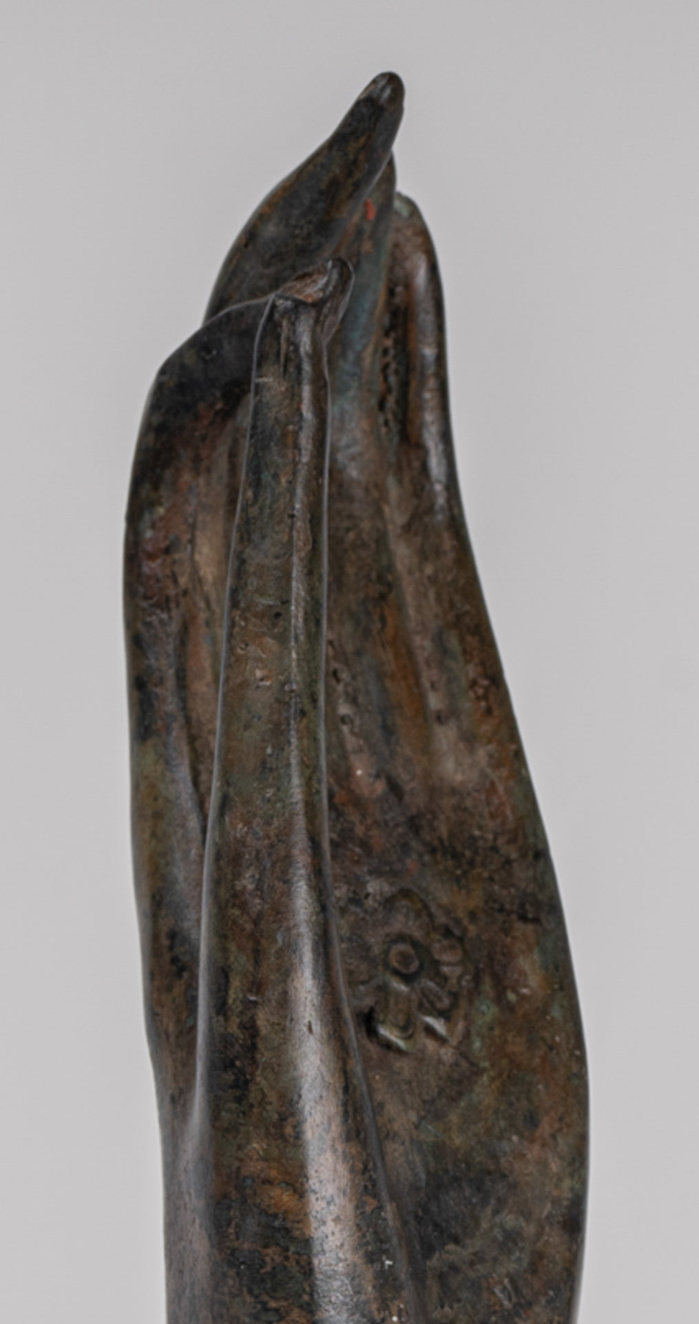 Mounted Antique Thai Style Southeast Asia Bronze Thai Teaching Hand - 24cm/10"