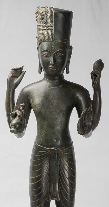 Statue Vishnu - Antique Thai Style Standing Vishnu Statua - 94cm/38 "