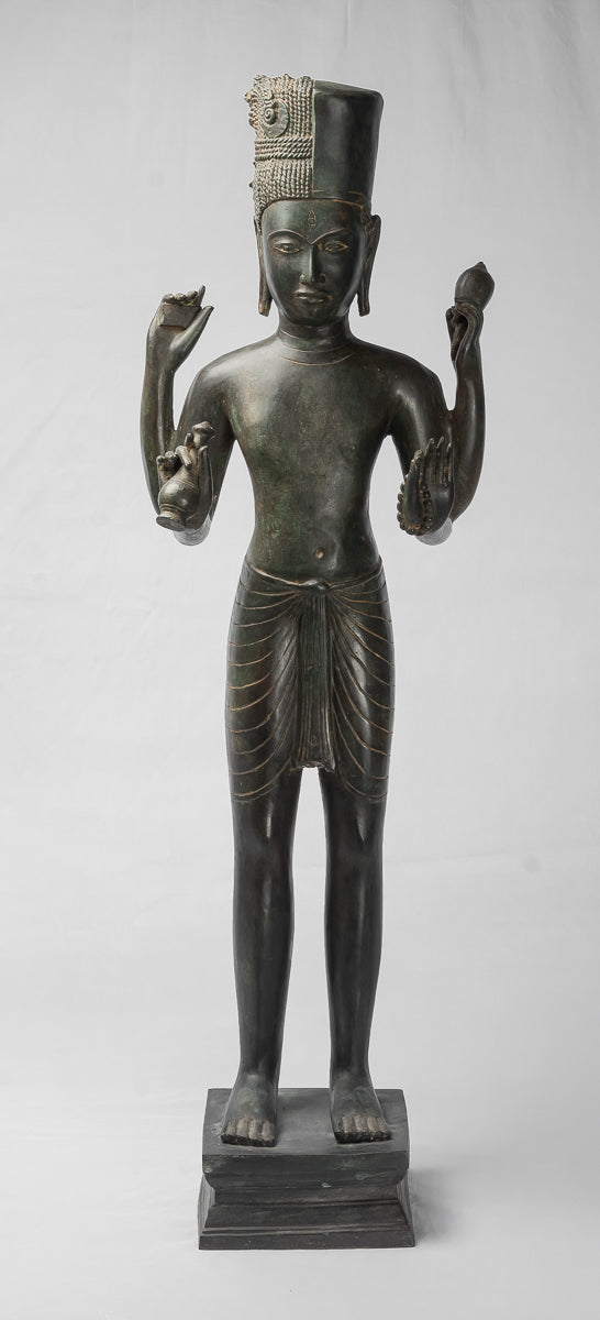 Statue Vishnu - Antique Thai Style Standing Vishnu Statua - 94cm/38 "