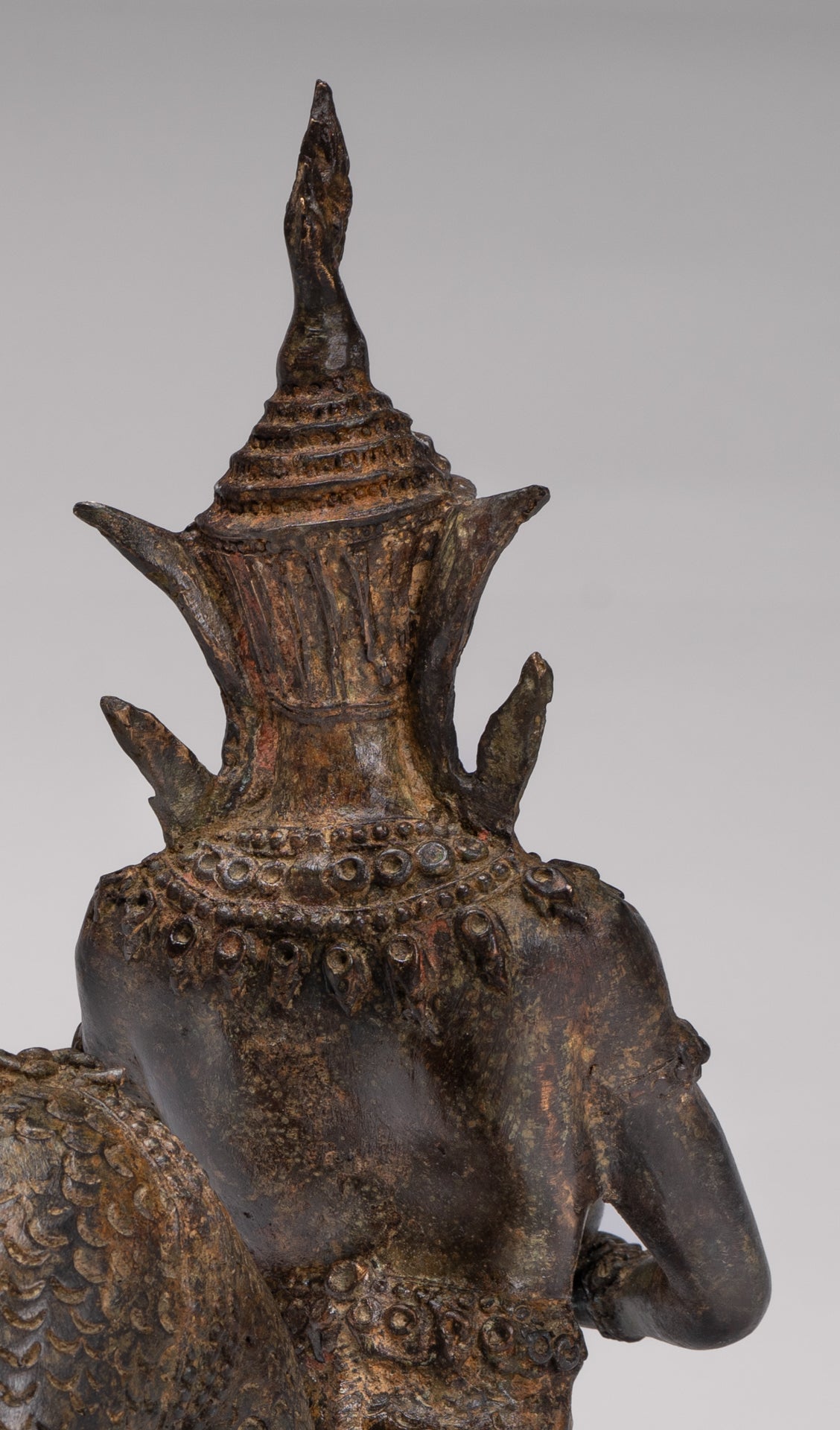 Antique Thai Style Bronze Naga Prince Statue - Guardian of Wisdom and Protection - 38cm/15"