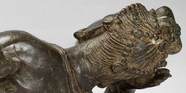 Estatua de bronce de estilo indio antiguo reclinable Vishnu - 95cm/38 "de largo