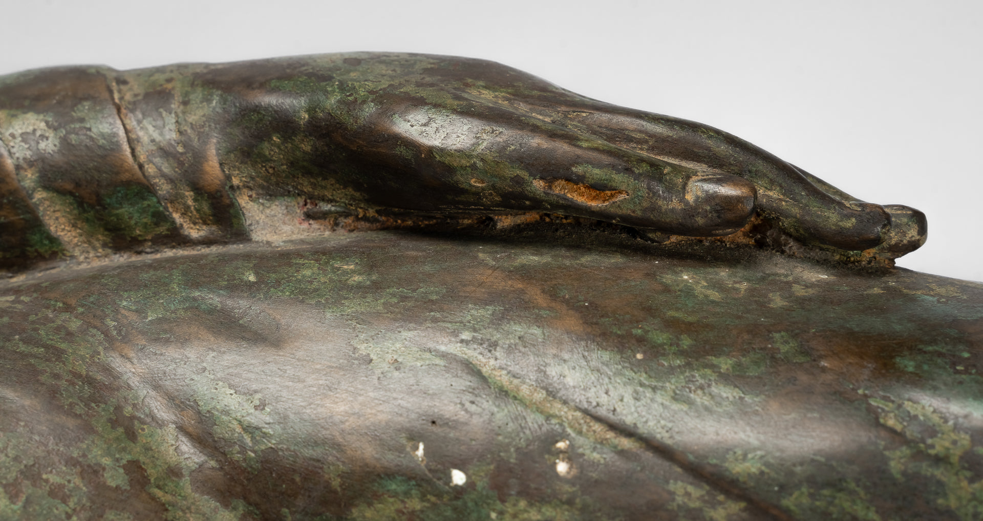 Estatua de bronce de estilo indio antiguo reclinable Vishnu - 95cm/38 "de largo