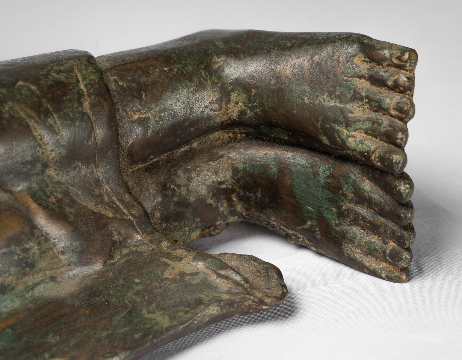 Estatua de bronce de estilo indio antiguo reclinable Vishnu - 95cm/38 "de largo