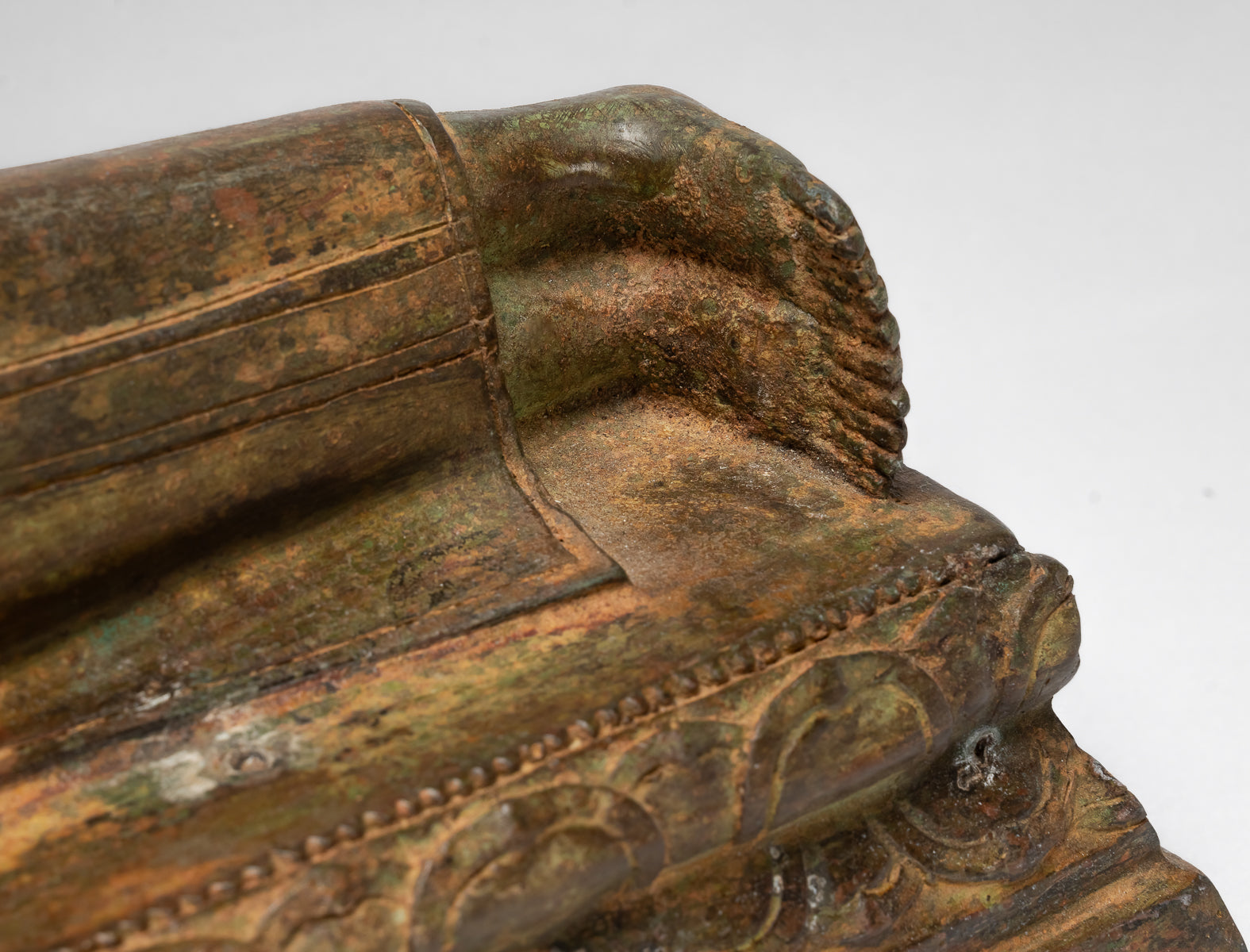 Statua Buddha - Antique Thai Thai Bronzo Sukhothai Reclining Nirvana Buddha Statua - 55cm/22 "