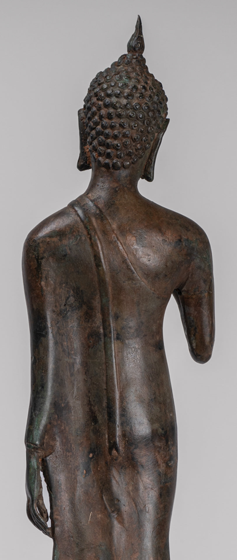 Antique Sukhothai Style Standing Bronze Protection Walking Buddha Statue - 50cm/20"