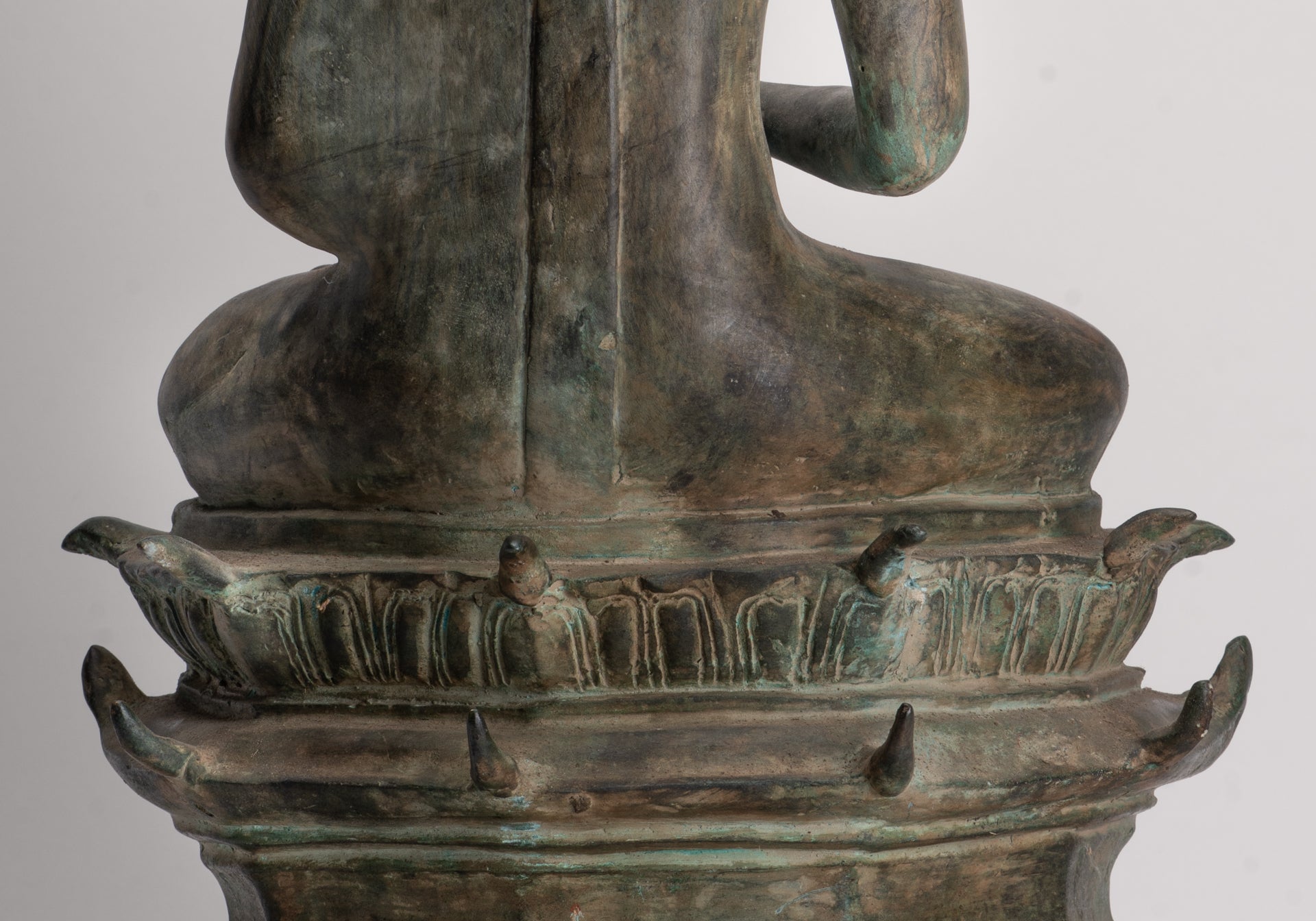 Antique Laos Style Bronze Charity Gautama Buddha Statue - 63cm/25"
