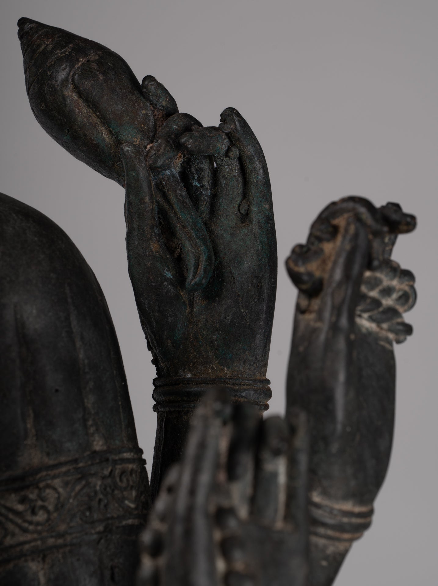 Vishnu Statue - Antique Thai Style Standing Bronze Vishnu Statue - 112cm/45"