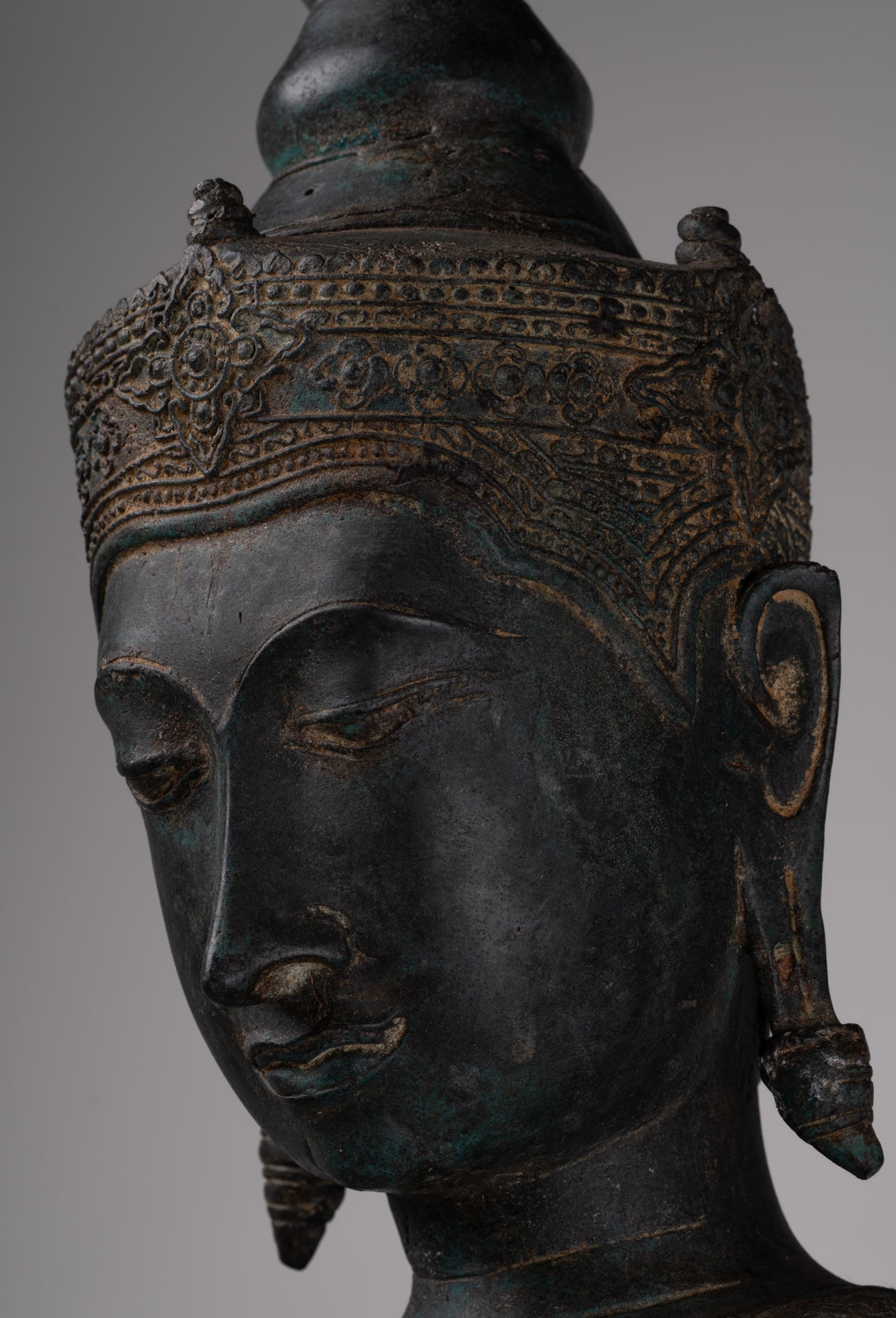 Vishnu Statue - Antique Thai Style Standing Bronze Vishnu Statue - 112cm/45"