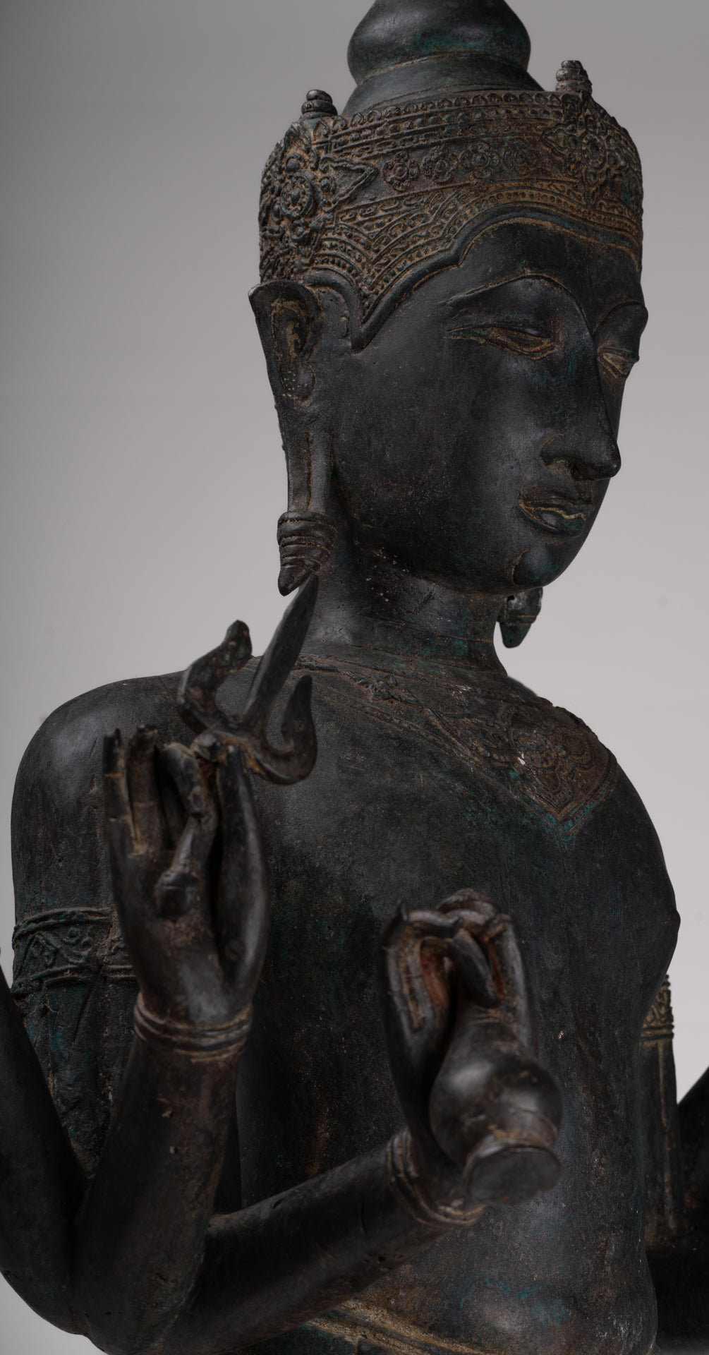 Vishnu Statue - Antique Thai Style Standing Bronze Vishnu Statue - 112cm/45"