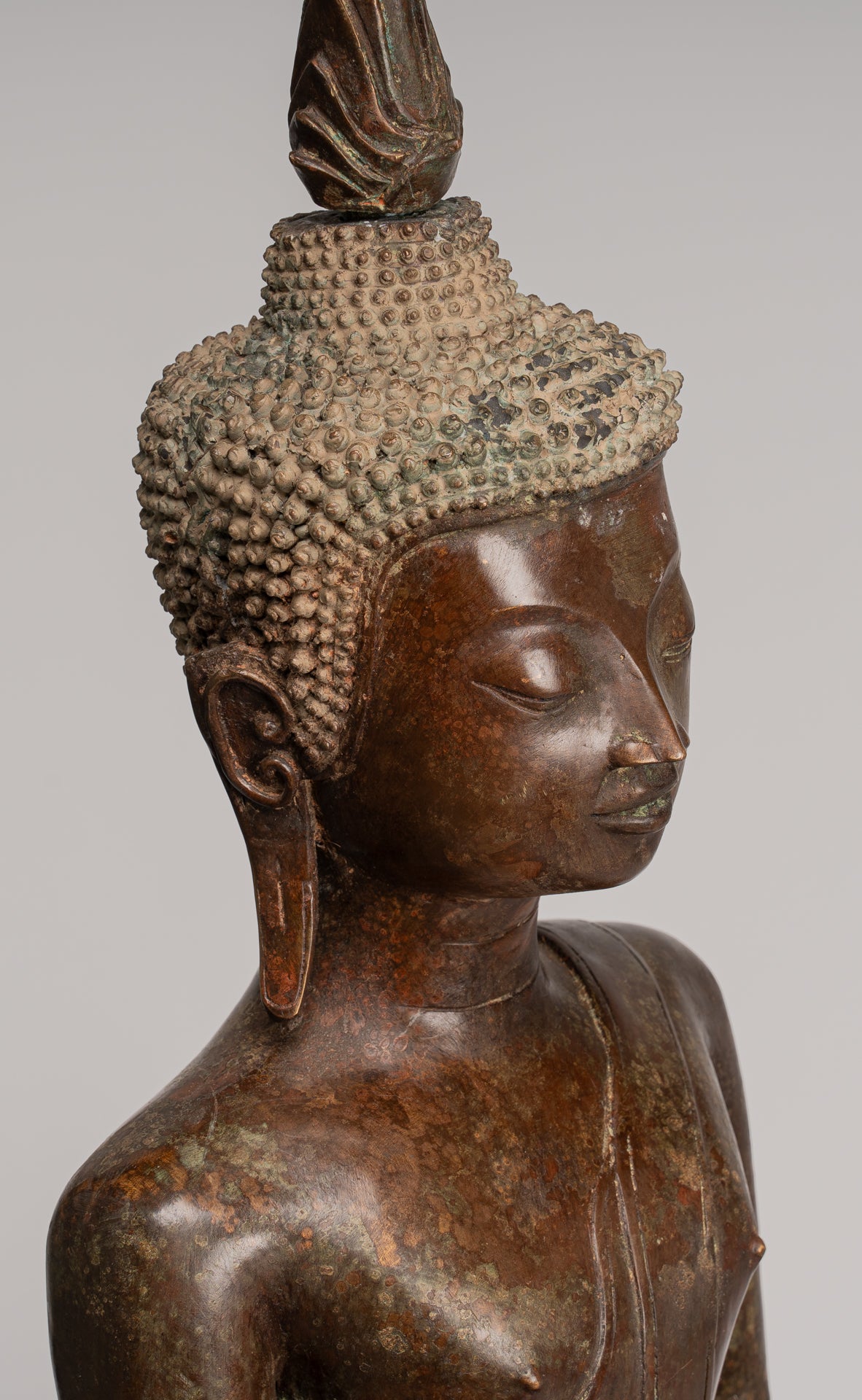 Buddha Statue - Antike thailändische Chiang -Sprosse sitzende Aufklärung Buddha Statue - 104cm/42 "