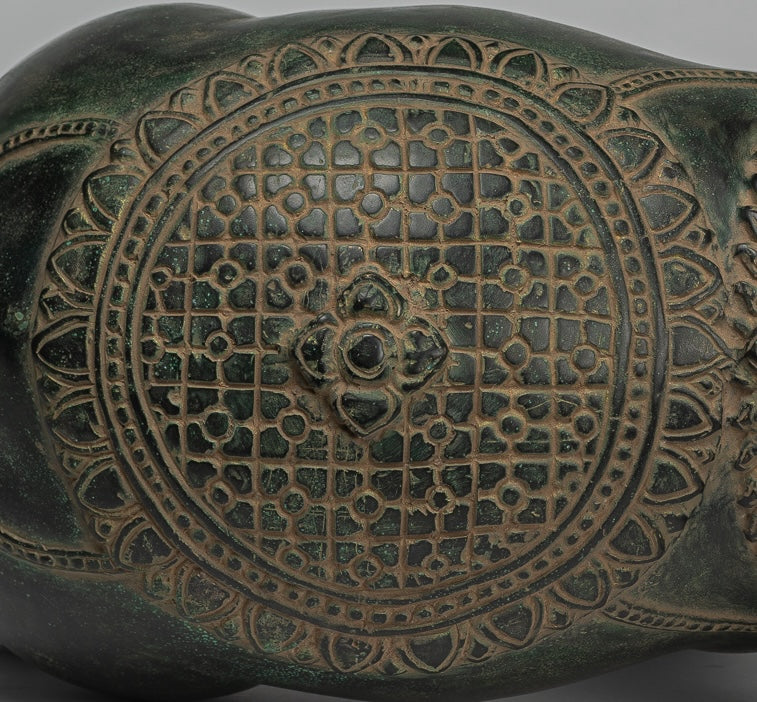 Antique Khmer Style Bronze in piedi statua di elefante - 38 cm/15 "di altezza