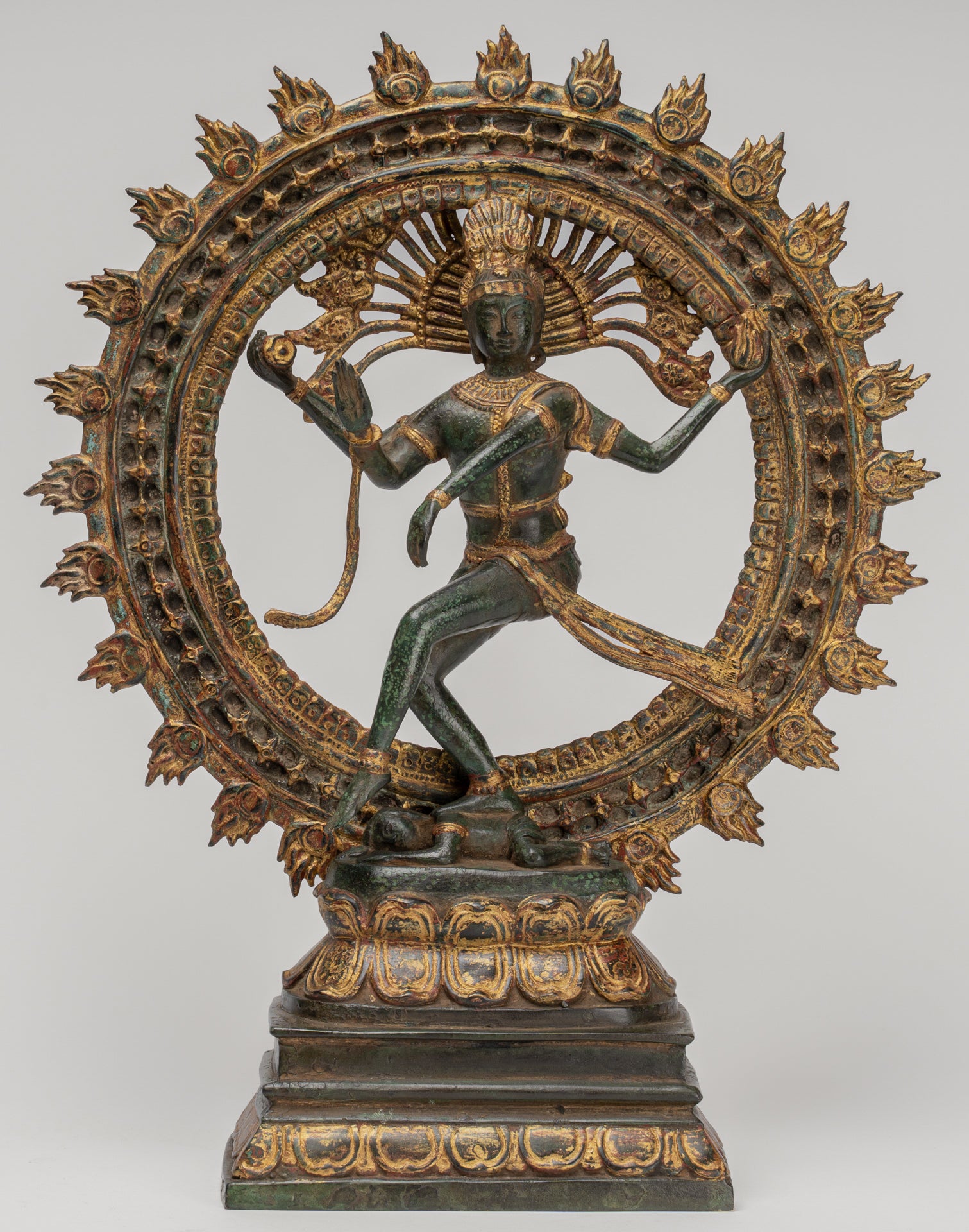 Shiva Statue - Antique Indian Style Bronze Dancing Shiva statue as Lord Nataraja - 42cm(17") Tall