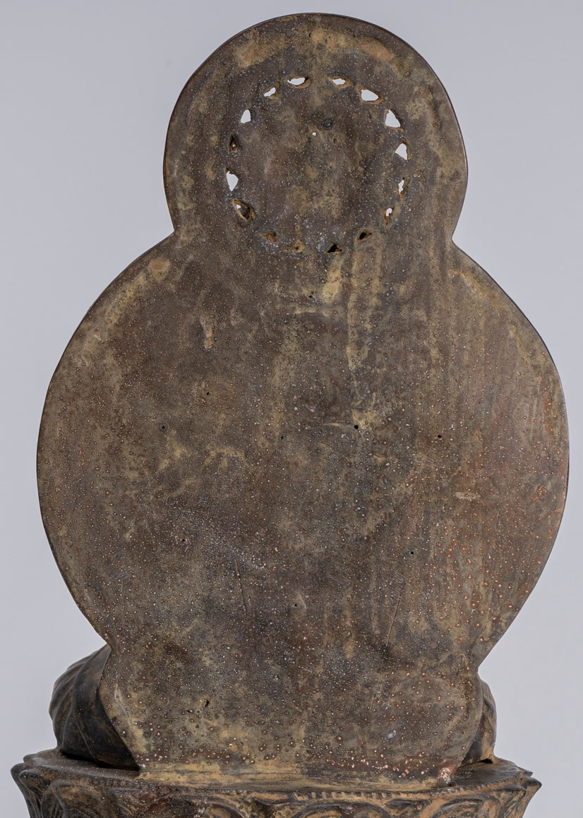 Buddha Statue - Antique Japanese Style Copper Seated Teaching Buddha Statue - 38cm/15"