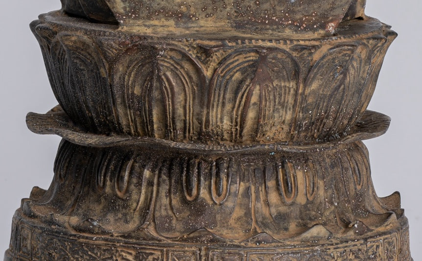 Buddha Statue - Antique Japanese Style Copper Seated Teaching Buddha Statue - 38cm/15"