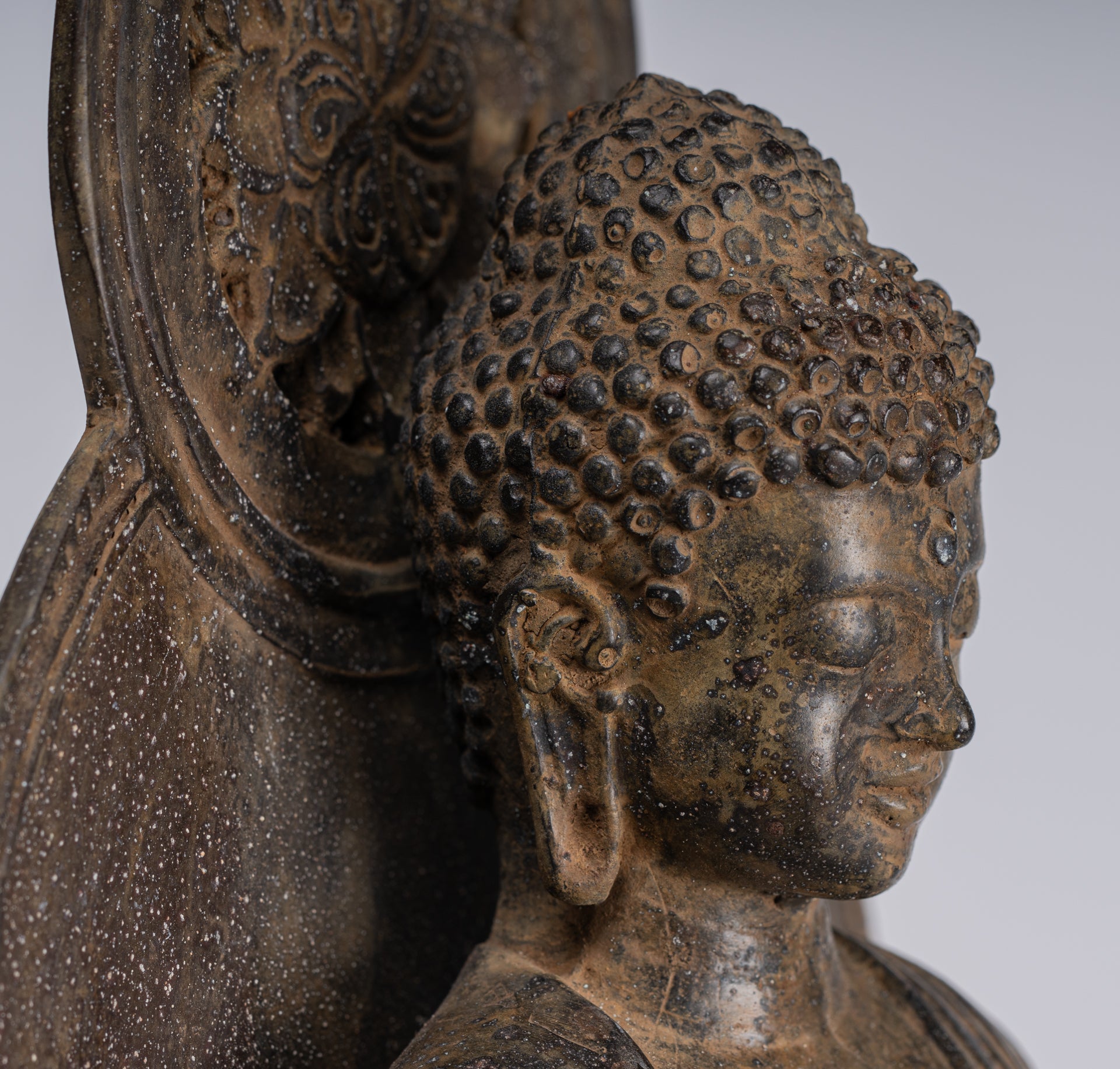 Buddha Statue - Antique Japanese Style Copper Seated Teaching Buddha Statue - 38cm/15"