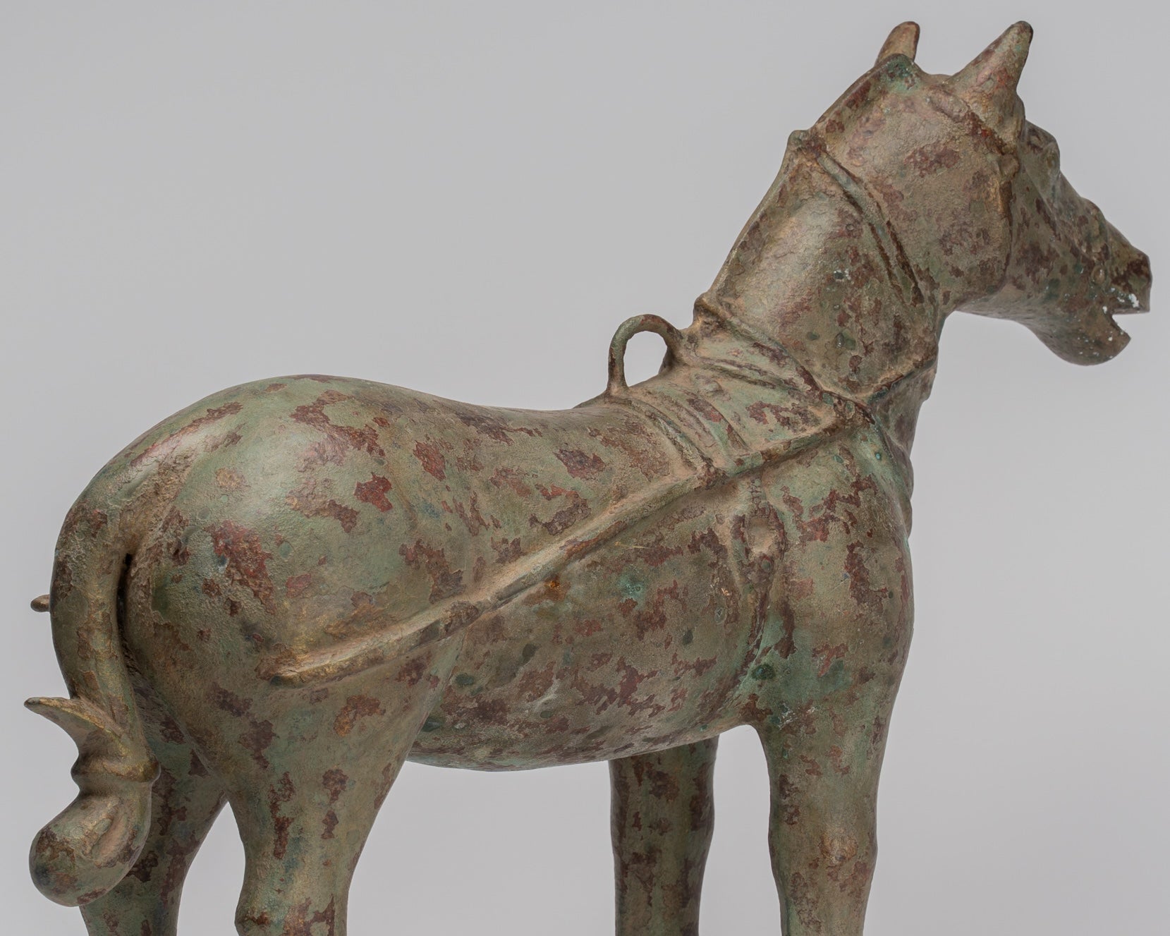 Horse Statue - Antique Chinese Style Standing Bronze Horse - 39cm/16" Tall