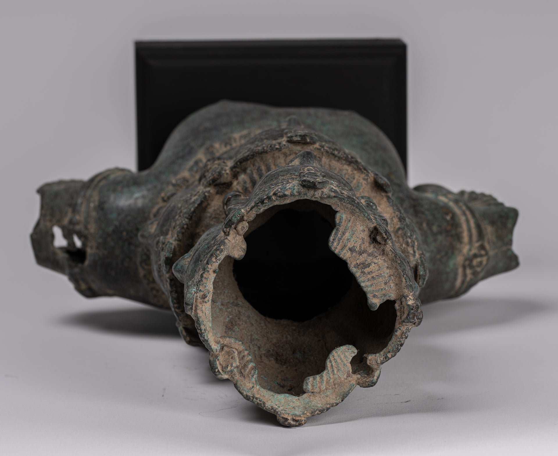 Antique Baphuon Style Mounted Bronze Hevajra Statue - 37cm/15" Tall