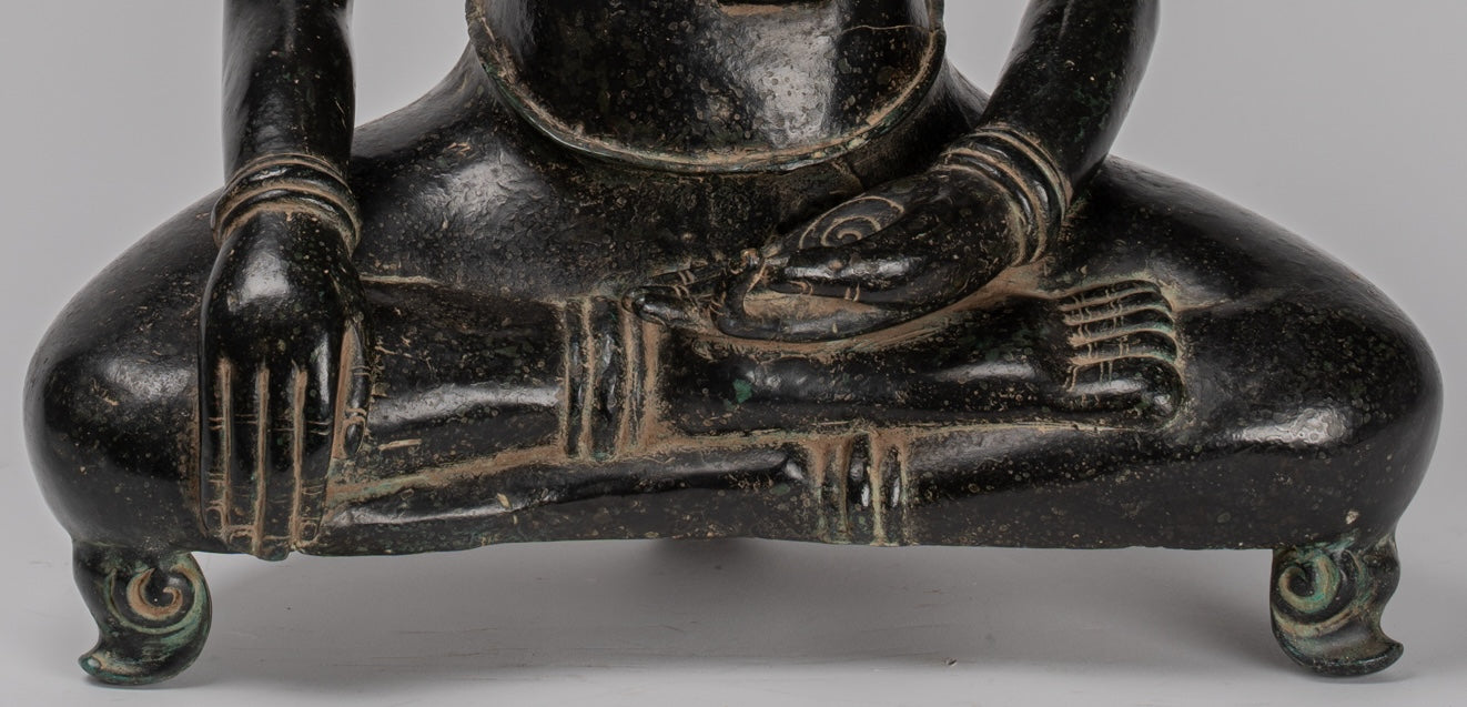 Buddha Statue - Antique Khmer Style Bronze Enlightenment Bayon Buddha Statue - 57cm/23"