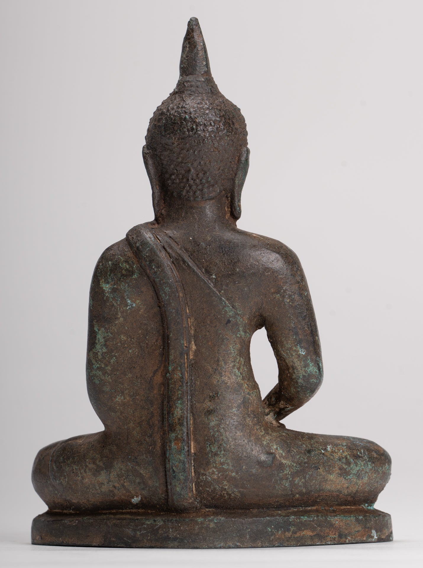 Buddha Sculpture - Antique Thai Style Bronze Seated Sukhothai Meditation Buddha Statue - 15.5cm/6"