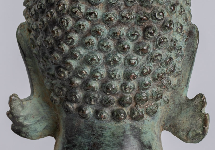 Statue Buddha - Antique Statue Buddha in bronzo in bronzo giavanese - 20 cm/8 "