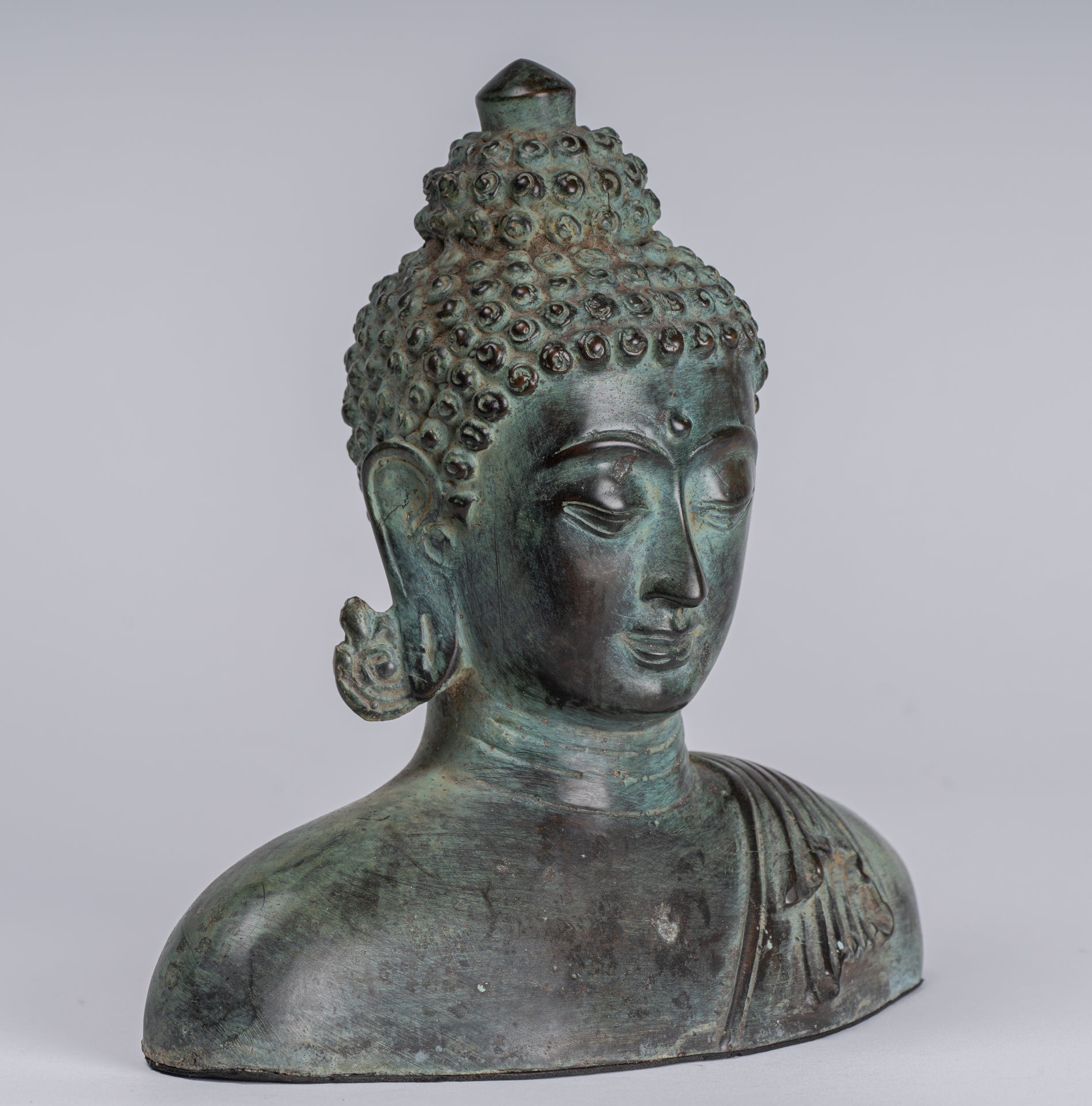 Statue Buddha - Antique Statue Buddha in bronzo in bronzo giavanese - 20 cm/8 "