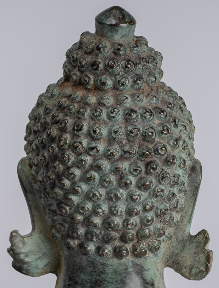 Statue Buddha - Antique Statue Buddha in bronzo in bronzo giavanese - 20 cm/8 "