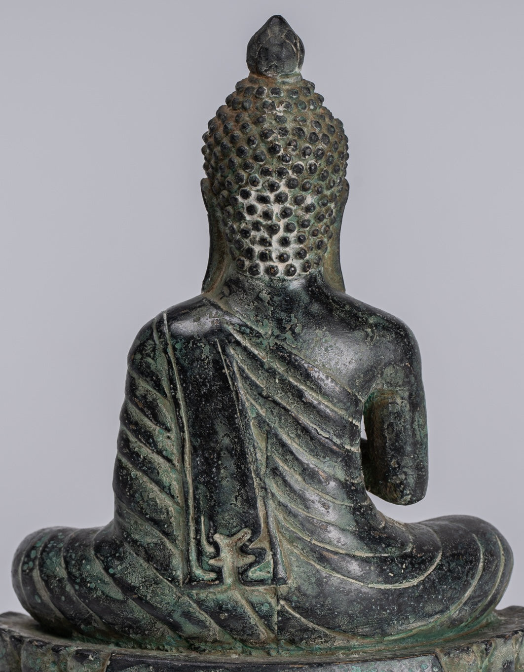 Buddha - Antique Khmer in stile Bronzo Insegnamento in trono Buddha Statua - 19cm/6 "