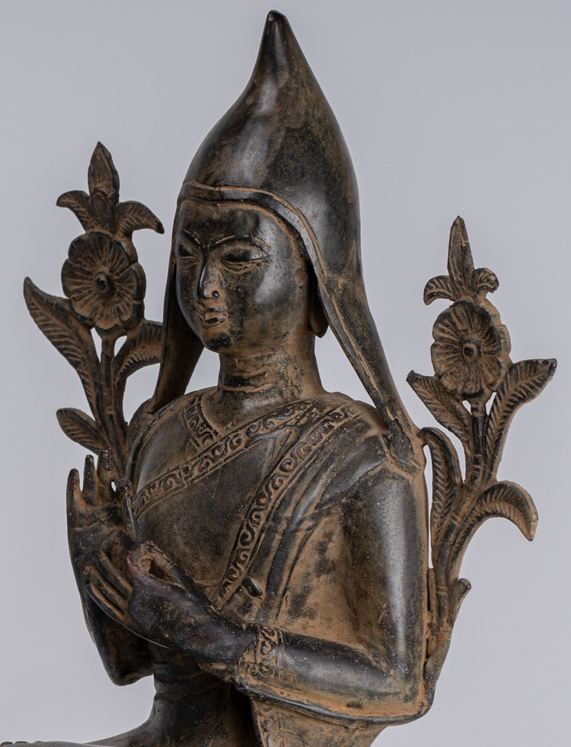 Statua Lama - Antique in stile Tibet Seduto Insegnamento Lama Statua - 33cm/13 "