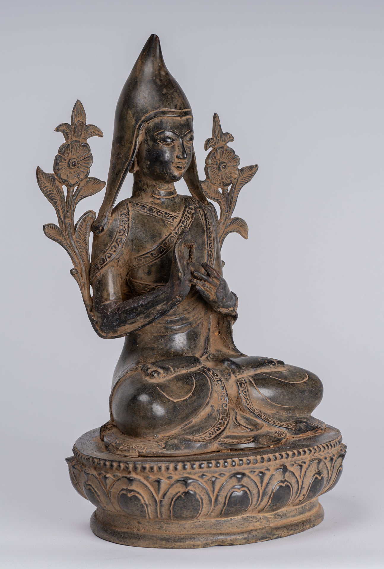 Statua Lama - Antique in stile Tibet Seduto Insegnamento Lama Statua - 33cm/13 "