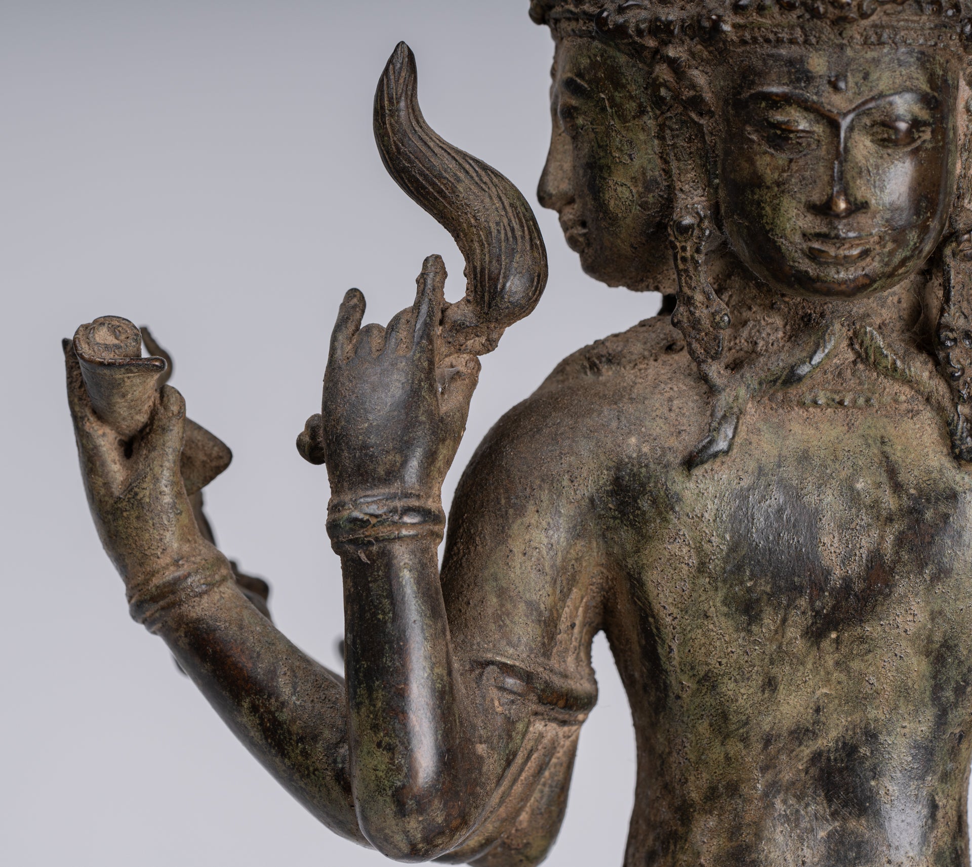 Estatua de Brahma - Estatua de bronce de bronce de bronce de estilo indonesio antiguo - 50 cm/20 "