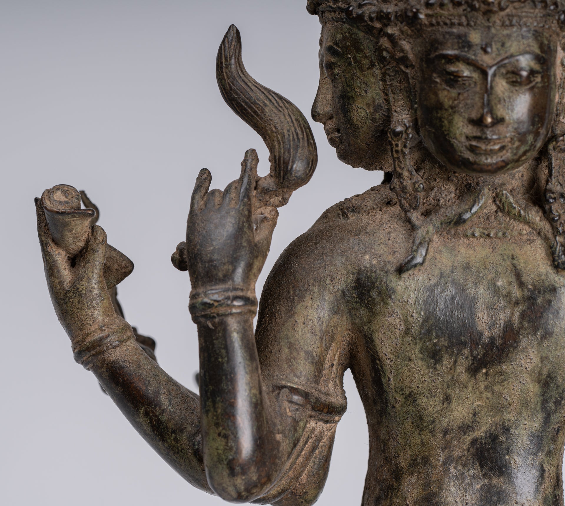 Estatua de Brahma - Estatua de bronce de bronce de bronce de estilo indonesio antiguo - 50 cm/20 "