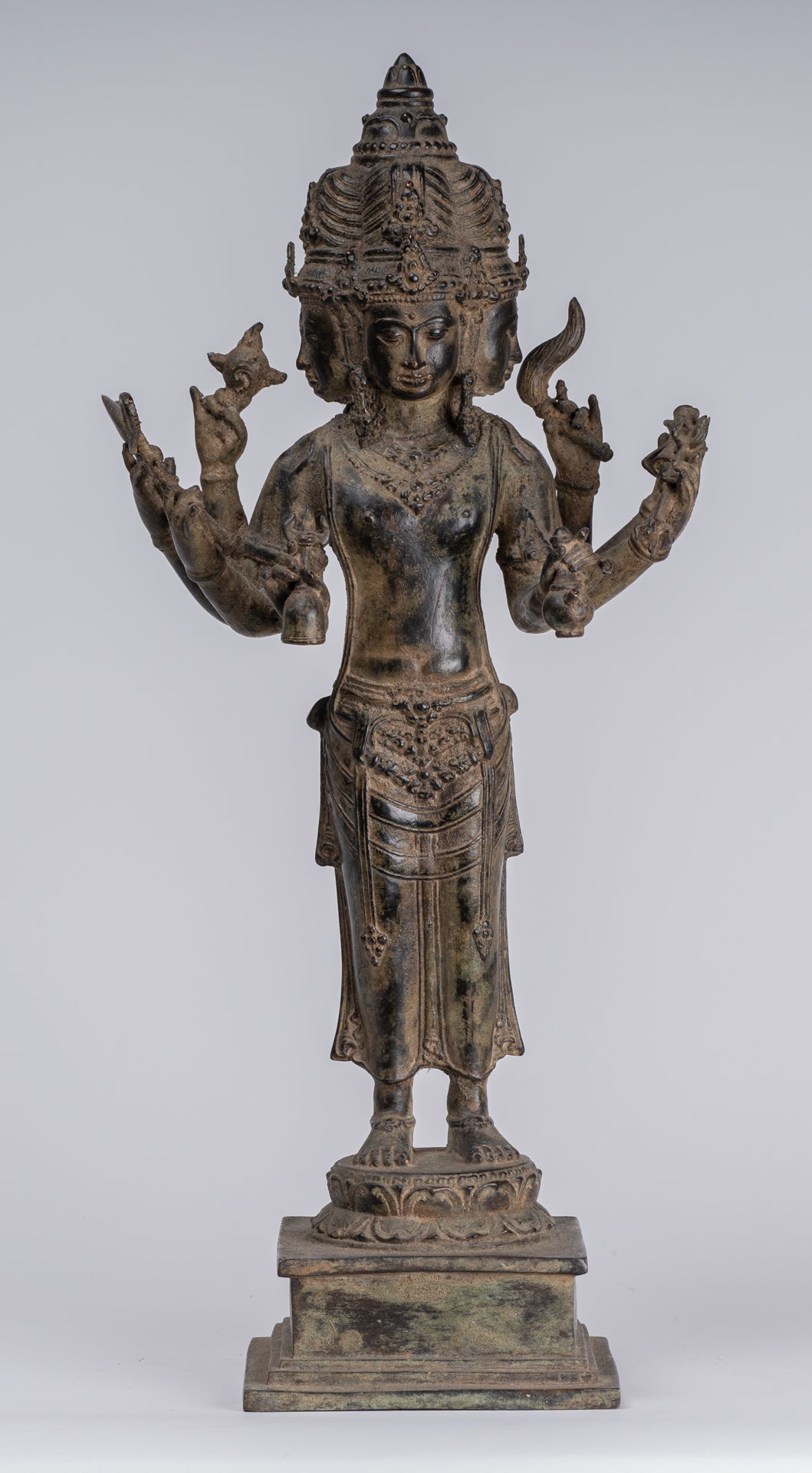 Estatua de Brahma - Estatua de bronce de bronce de bronce de estilo indonesio antiguo - 50 cm/20 "