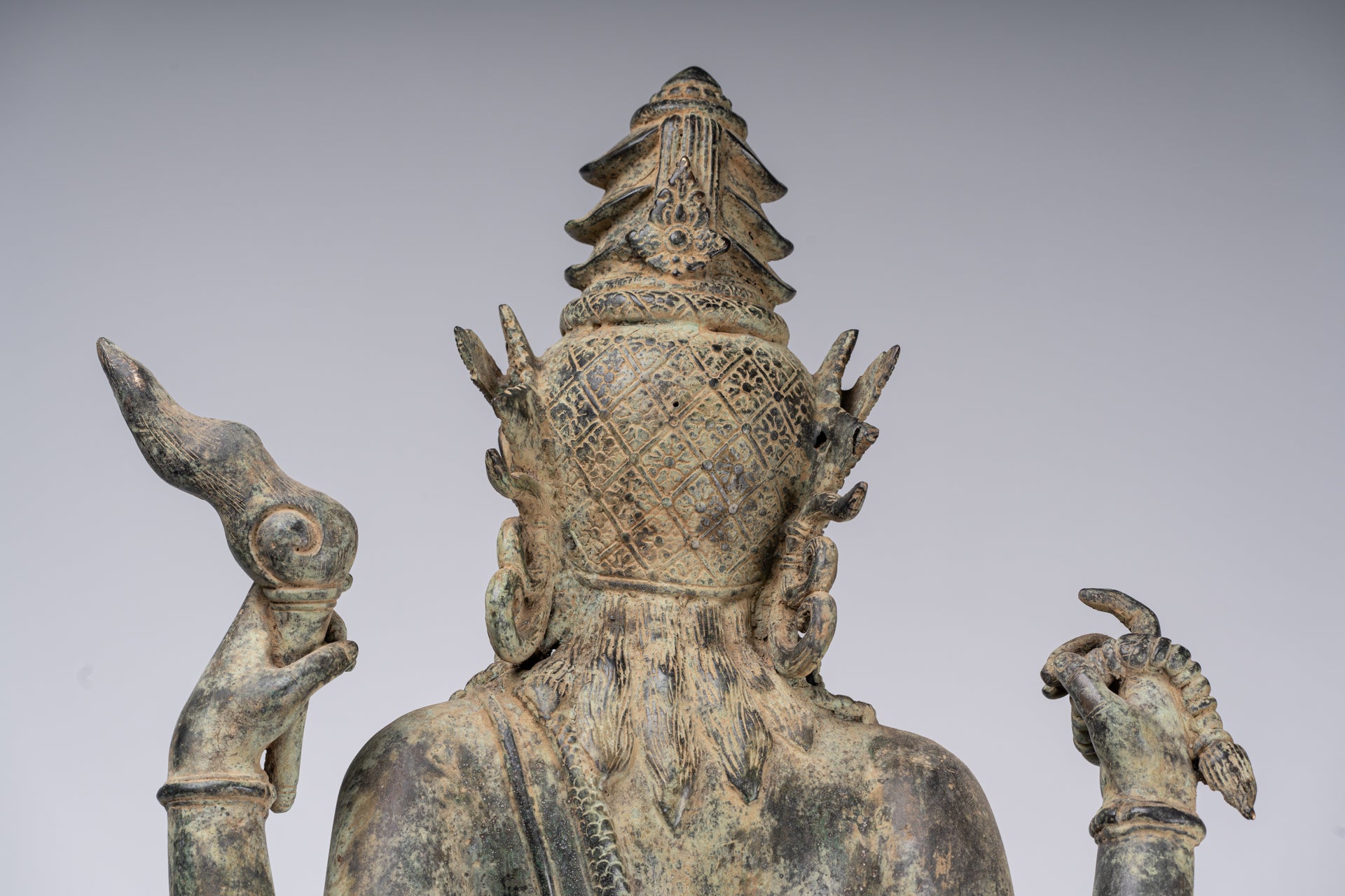 Estatua Shiva - Estatua de 4 brazos de estilo de bronce indonesio antiguo de estilo indonesio - 82 cm/33 "