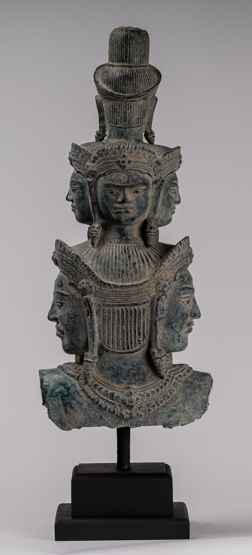 Antique Baphuon Style Mounted Bronze Hevajra Statue - 59cm/24" Tall