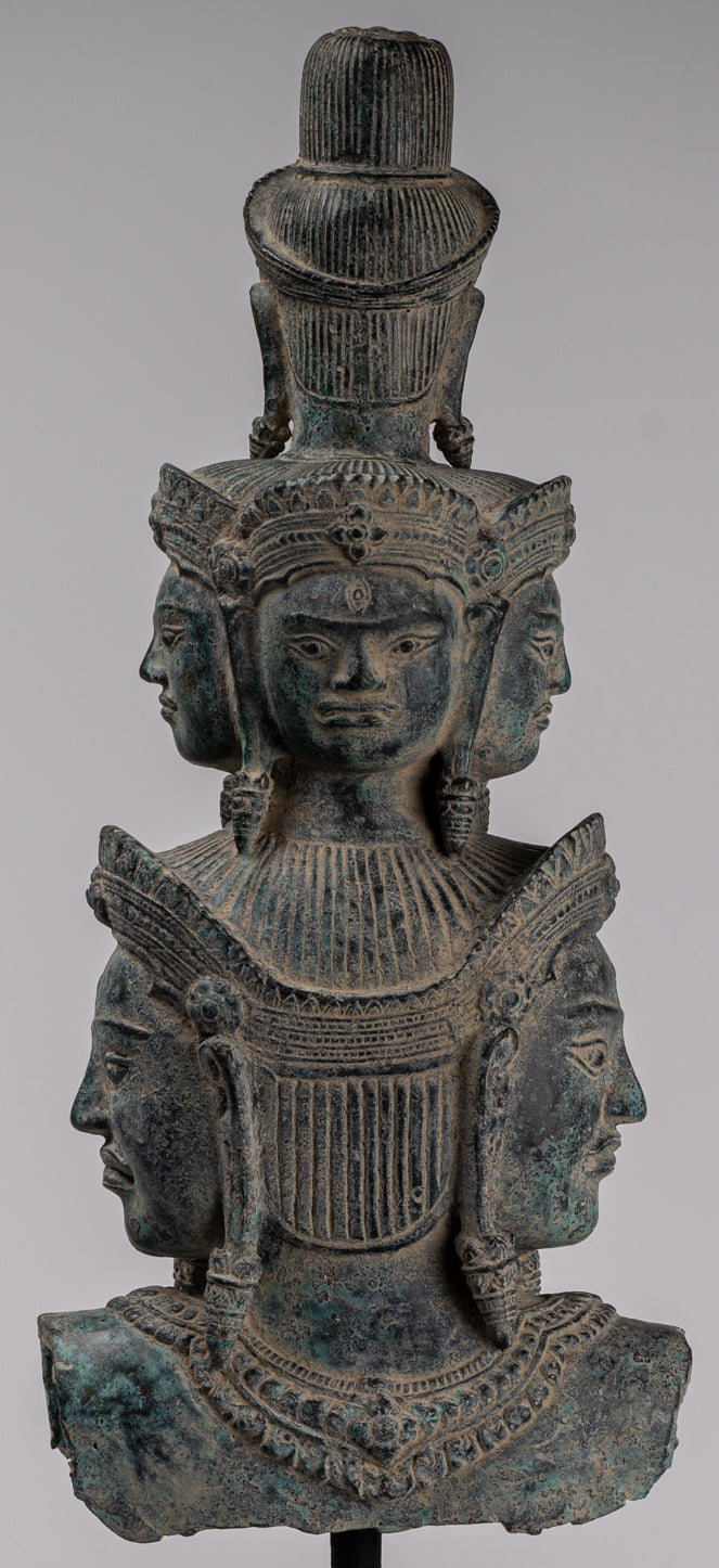 Antique Baphuon Style Mounted Bronze Hevajra Statue - 59cm/24" Tall