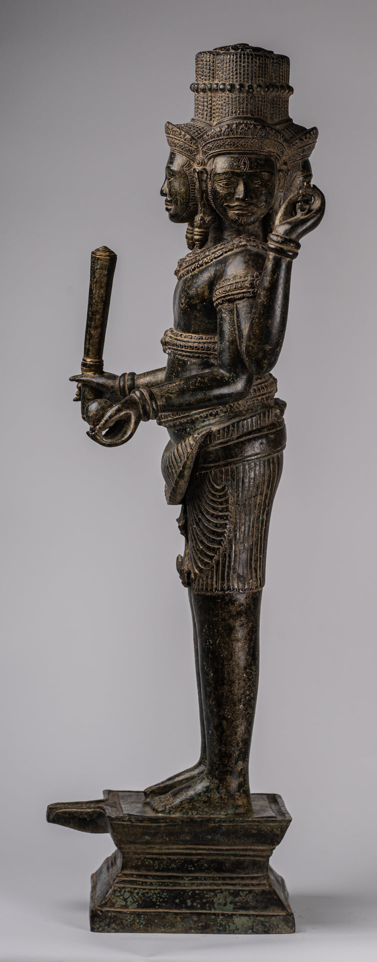 Brahma Statue - Antique Khmer Style Koh Ker Ker Bronze Brahma - Création de Dieu hindou - 94cm / 38 "